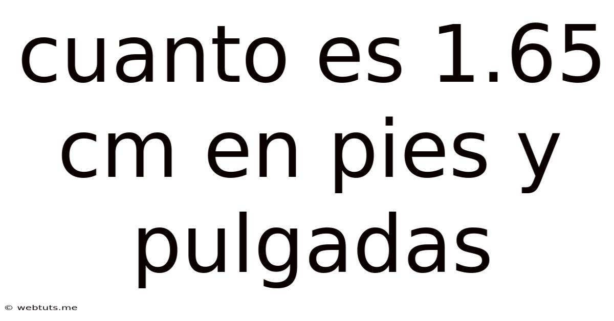 Cuanto Es 1.65 Cm En Pies Y Pulgadas