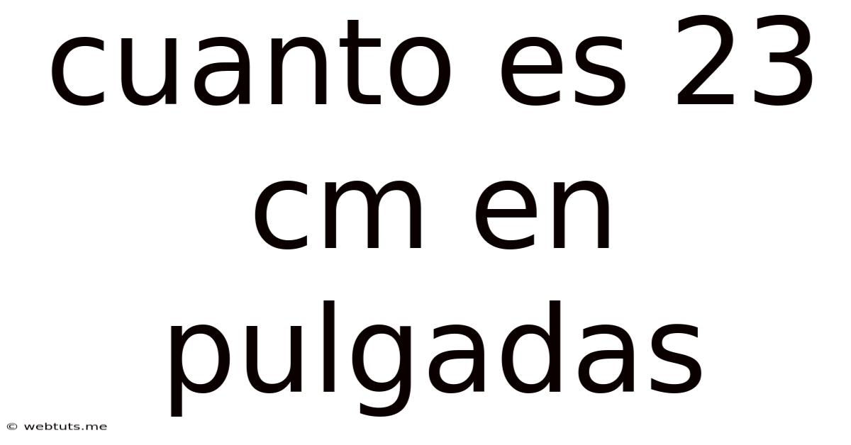 Cuanto Es 23 Cm En Pulgadas