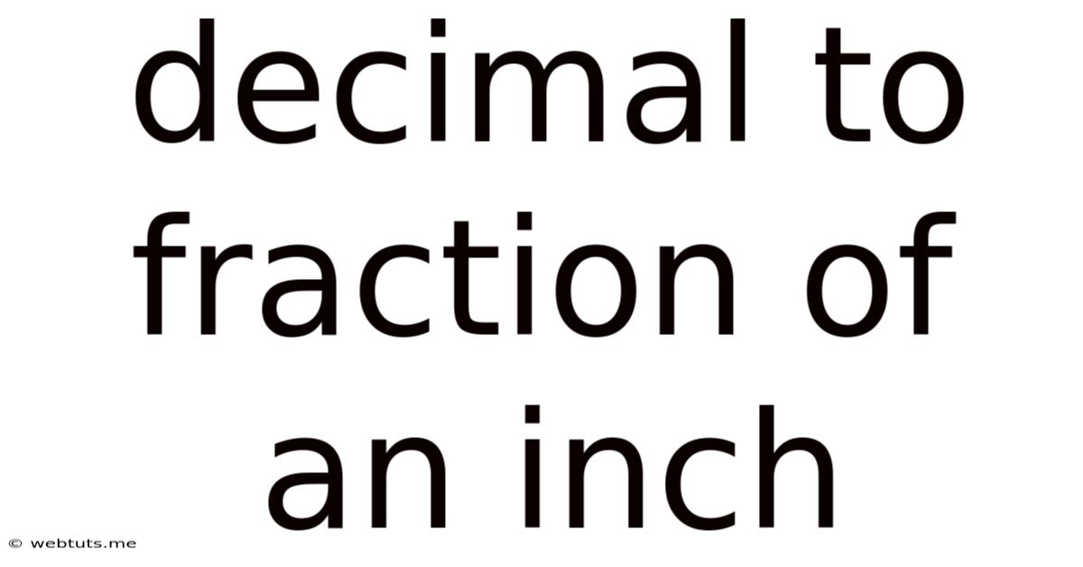 Decimal To Fraction Of An Inch