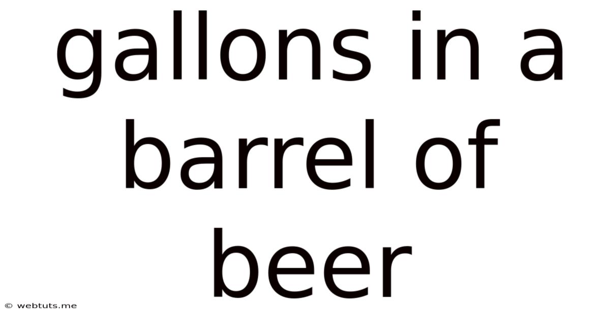 Gallons In A Barrel Of Beer