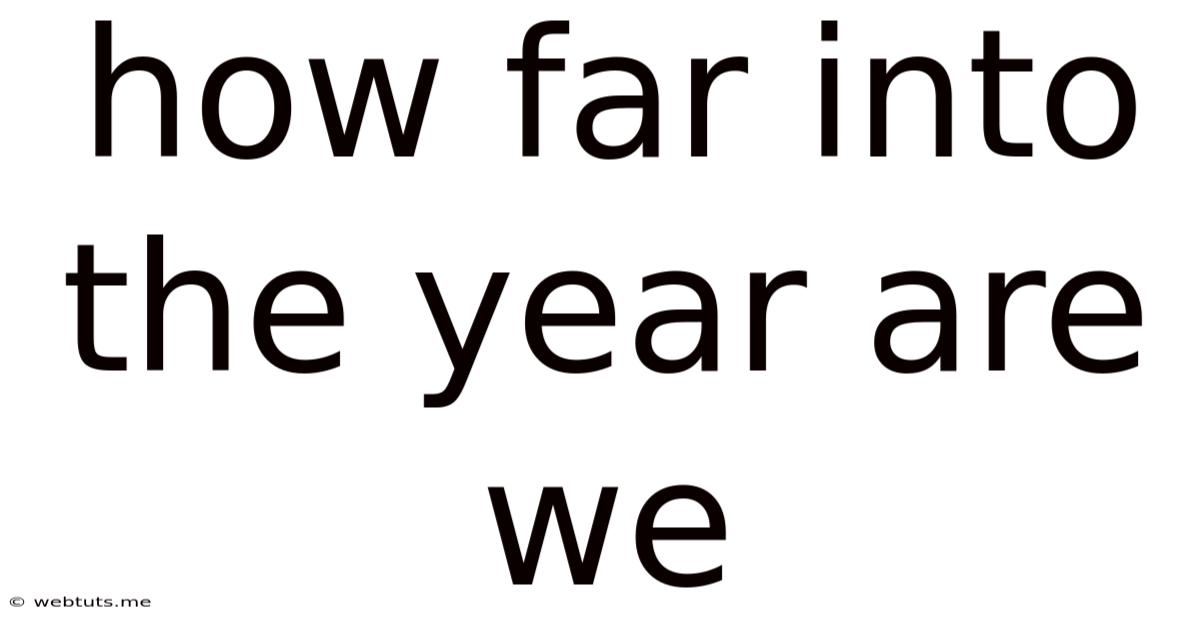 How Far Into The Year Are We