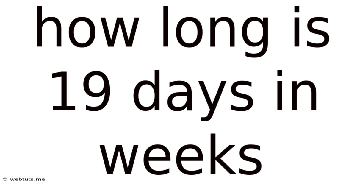 How Long Is 19 Days In Weeks