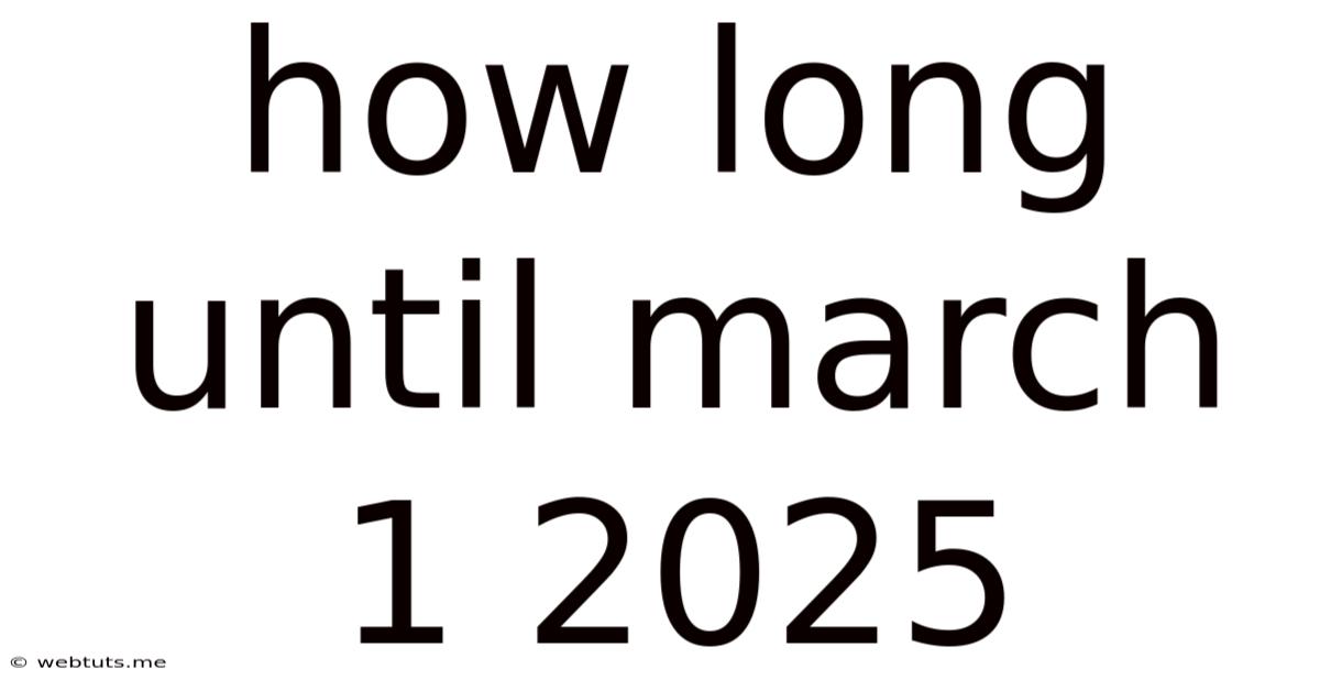 How Long Until March 1 2025