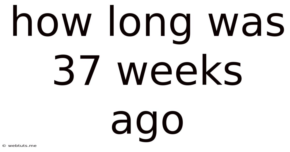 How Long Was 37 Weeks Ago