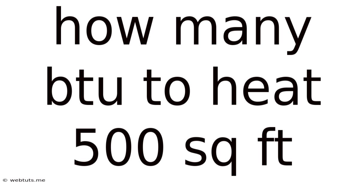 How Many Btu To Heat 500 Sq Ft