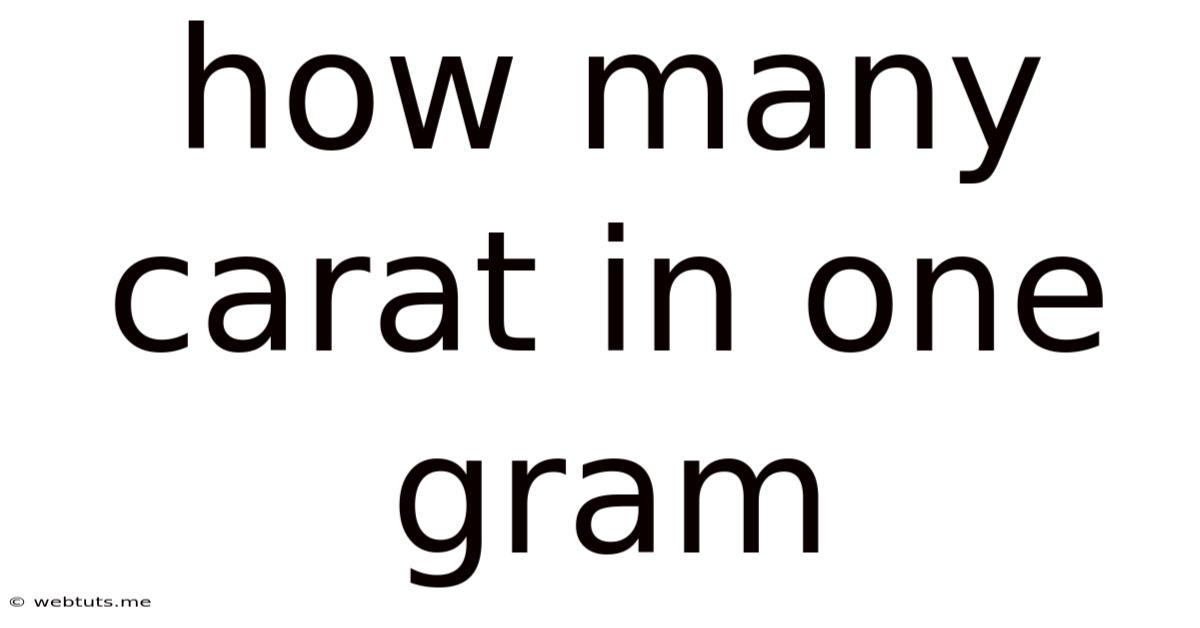 How Many Carat In One Gram