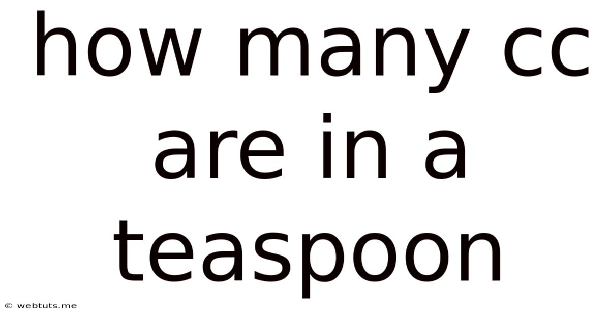 How Many Cc Are In A Teaspoon