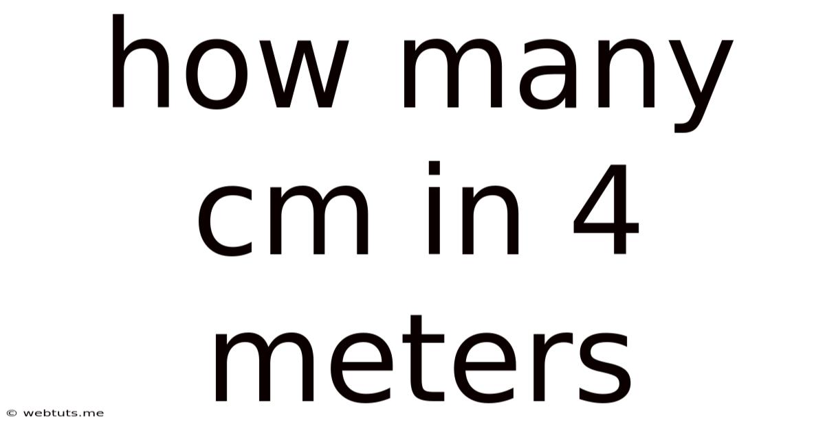 How Many Cm In 4 Meters