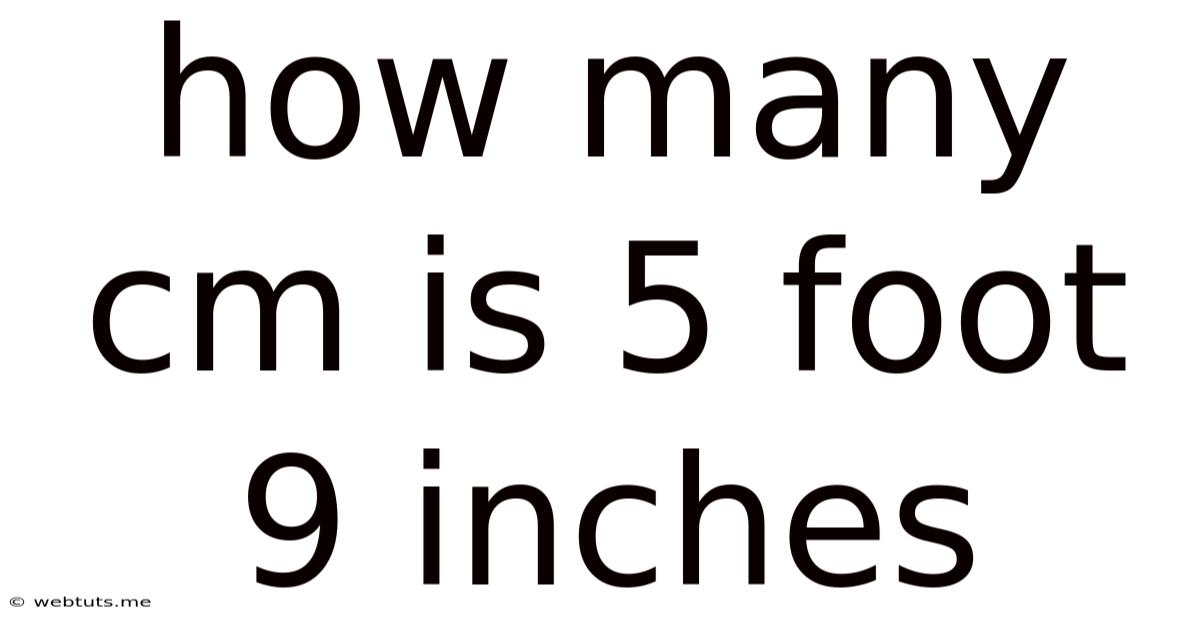 How Many Cm Is 5 Foot 9 Inches