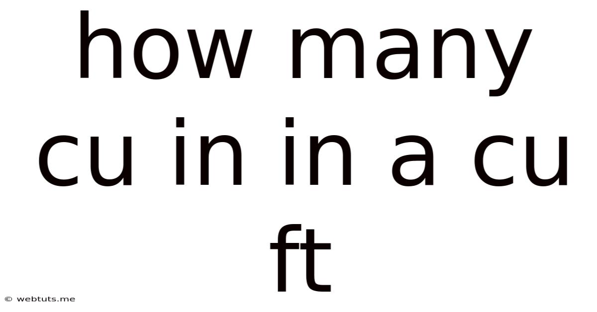 How Many Cu In In A Cu Ft