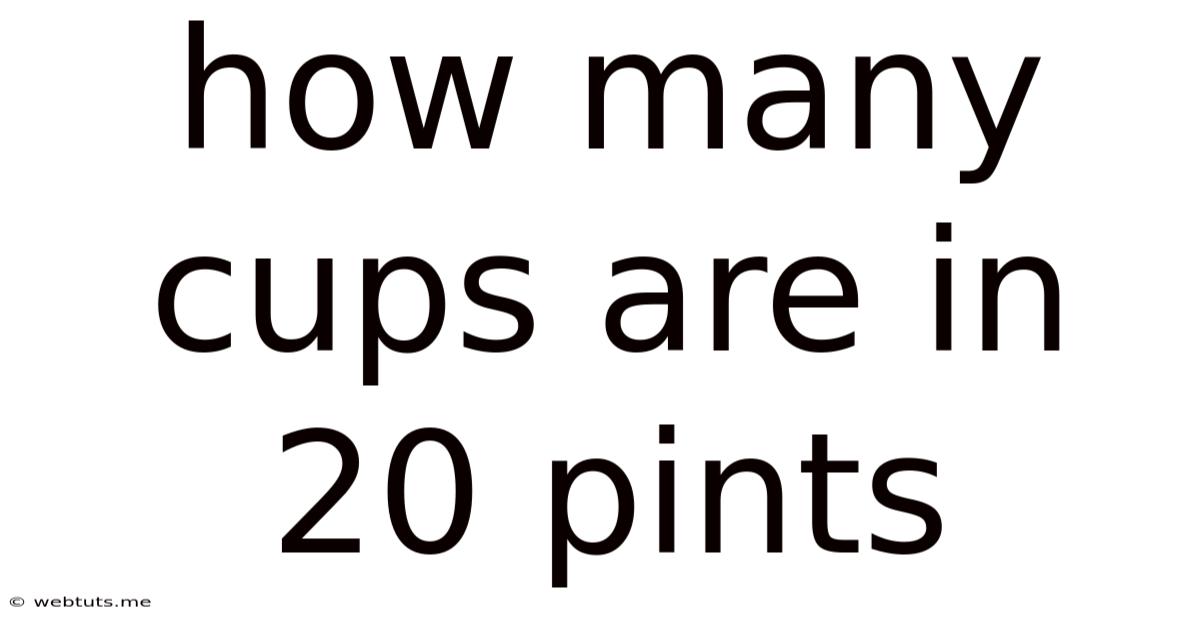 How Many Cups Are In 20 Pints