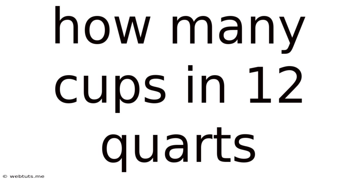 How Many Cups In 12 Quarts