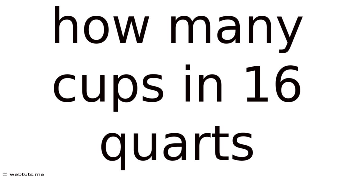 How Many Cups In 16 Quarts