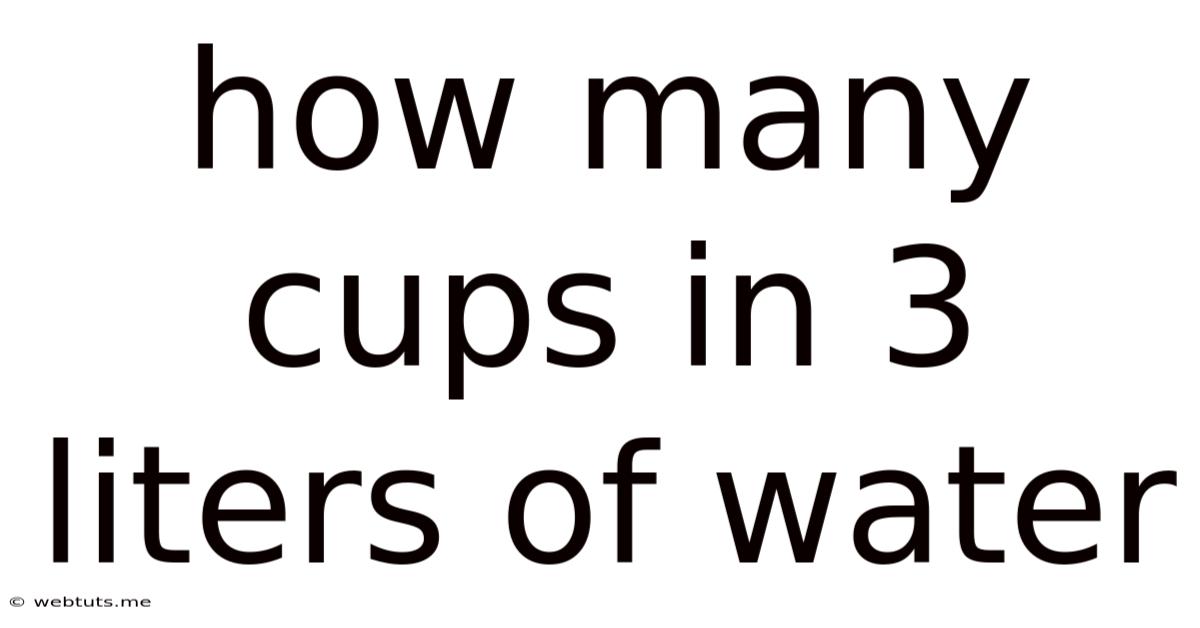 How Many Cups In 3 Liters Of Water