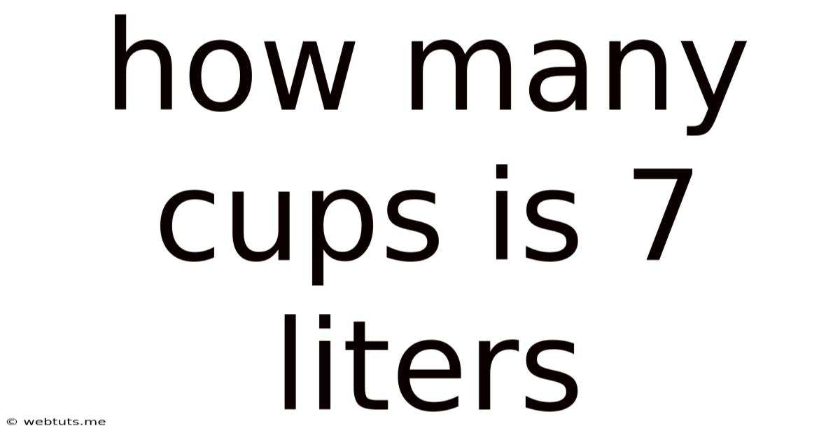 How Many Cups Is 7 Liters