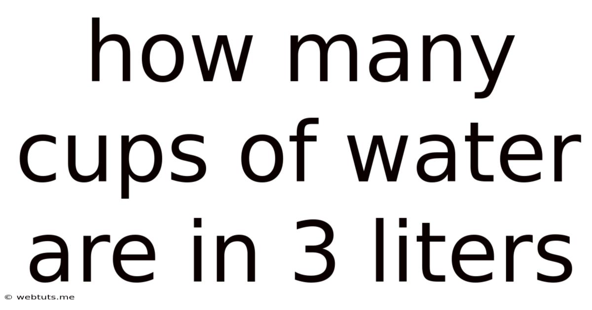 How Many Cups Of Water Are In 3 Liters