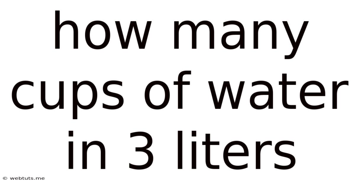 How Many Cups Of Water In 3 Liters