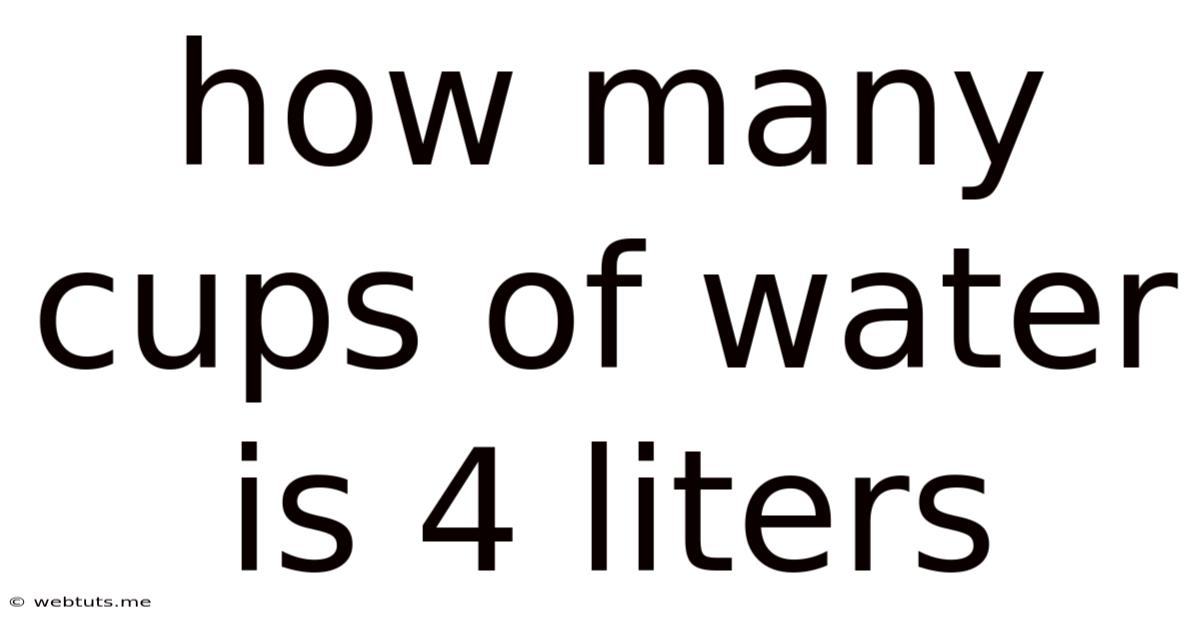 How Many Cups Of Water Is 4 Liters