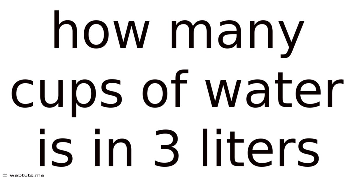 How Many Cups Of Water Is In 3 Liters