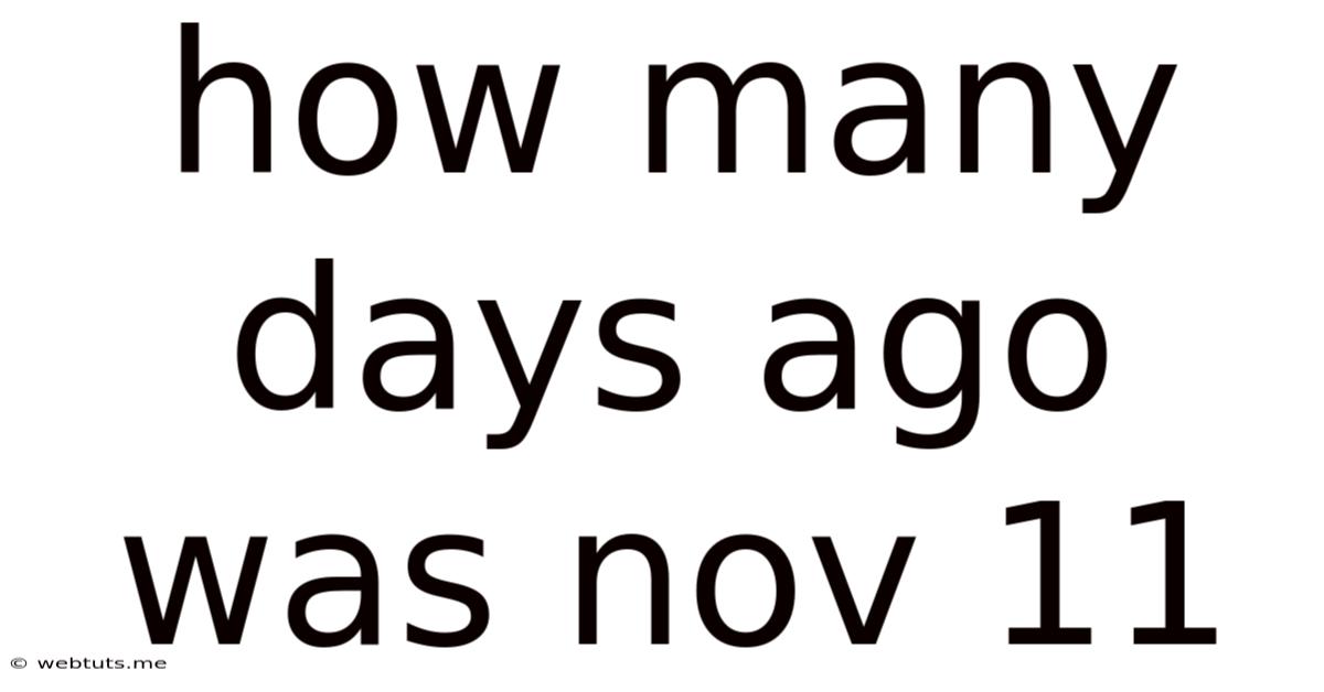 How Many Days Ago Was Nov 11