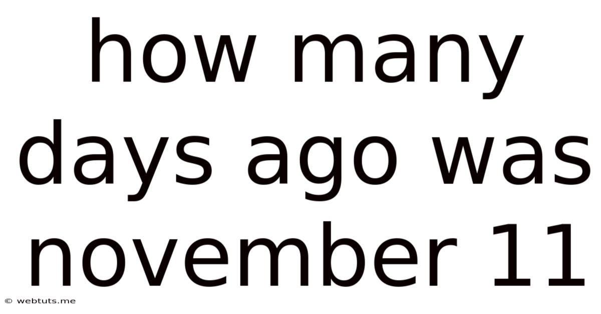 How Many Days Ago Was November 11