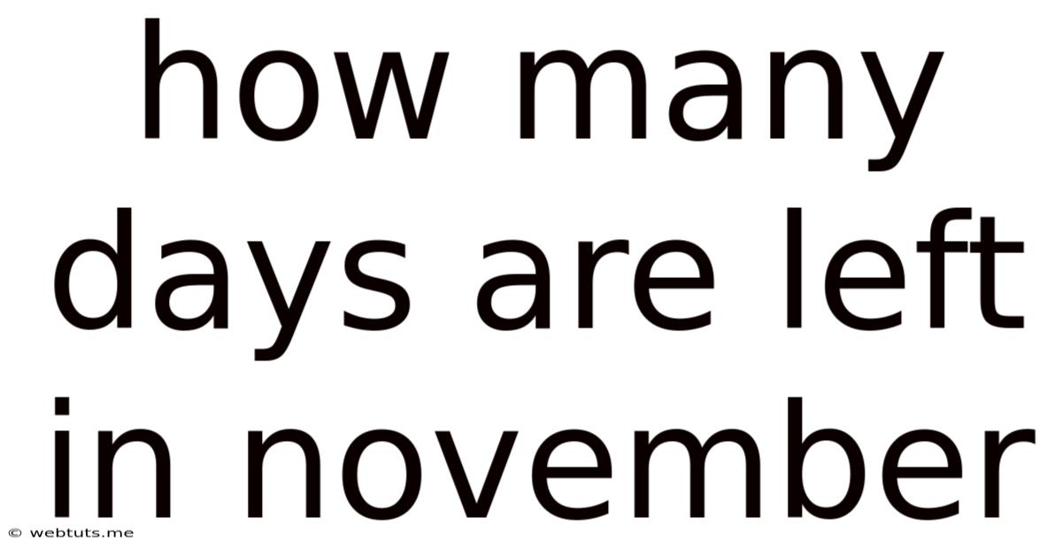 How Many Days Are Left In November