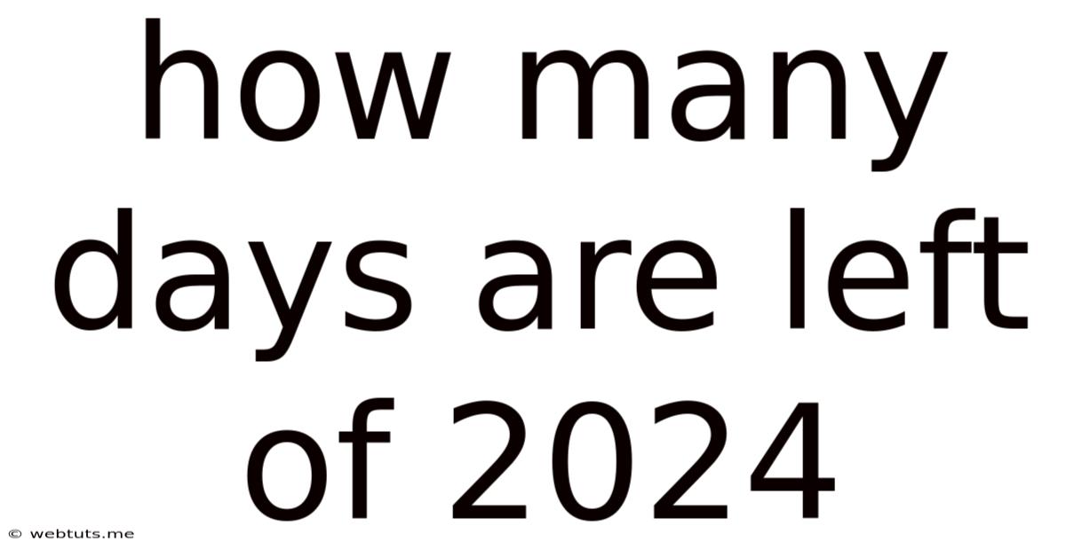 How Many Days Are Left Of 2024