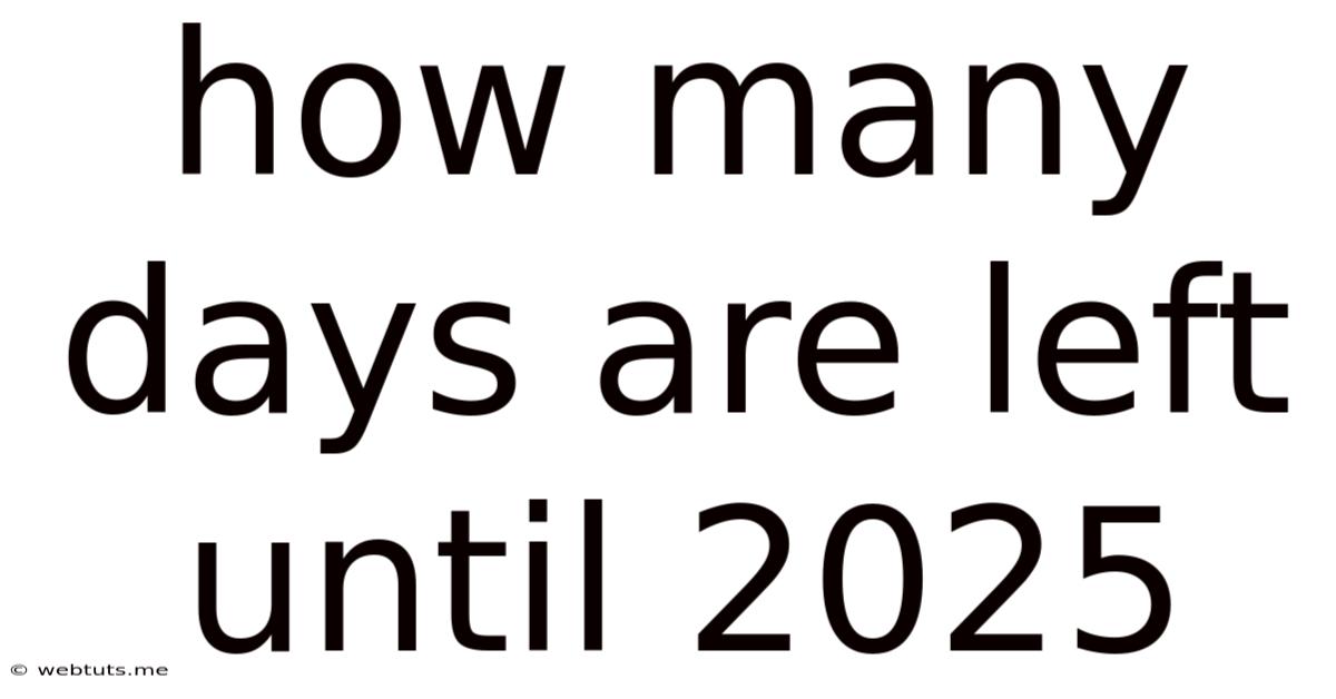 How Many Days Are Left Until 2025
