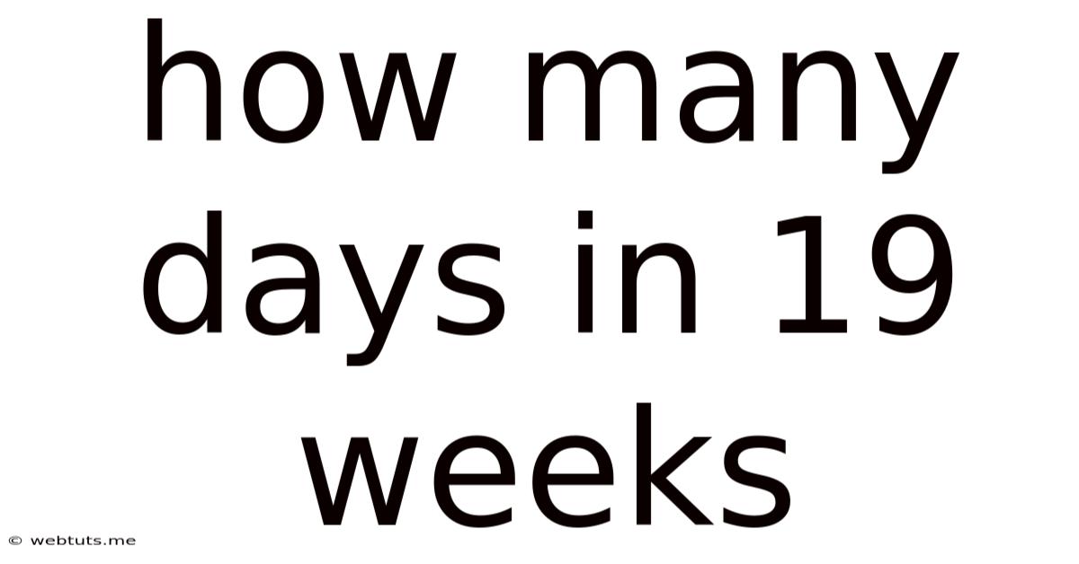 How Many Days In 19 Weeks