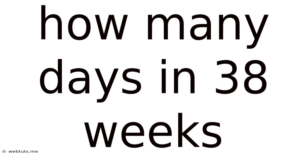 How Many Days In 38 Weeks