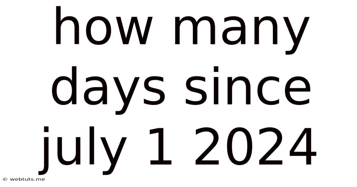 How Many Days Since July 1 2024