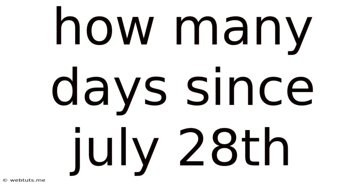 How Many Days Since July 28th