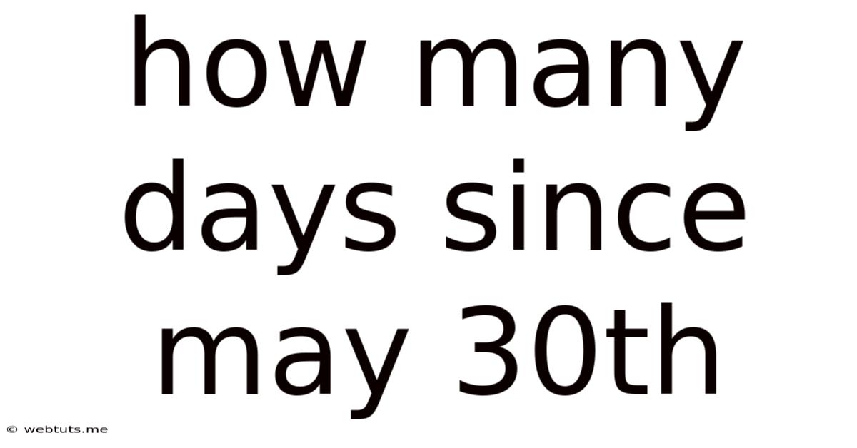 How Many Days Since May 30th