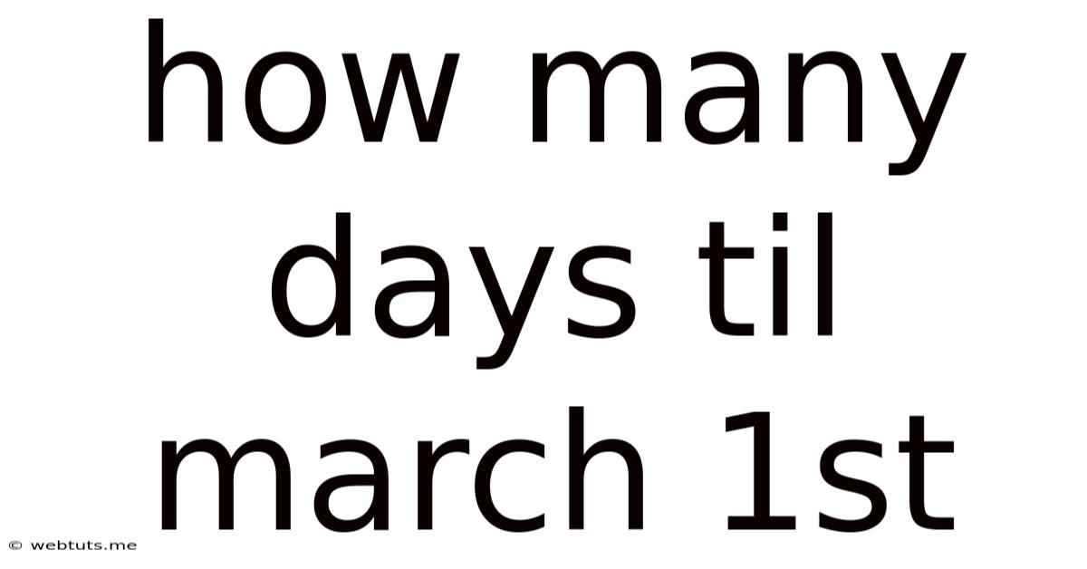 How Many Days Til March 1st