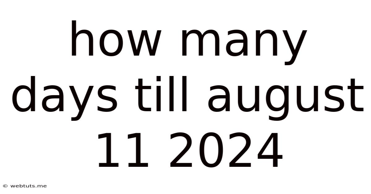 How Many Days Till August 11 2024