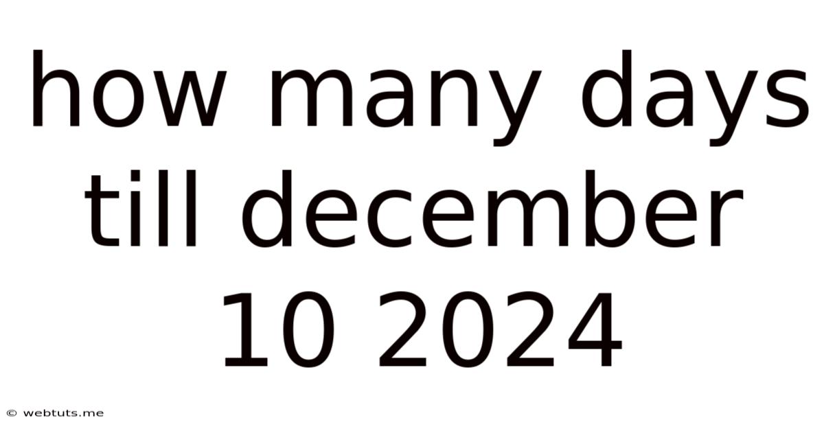 How Many Days Till December 10 2024