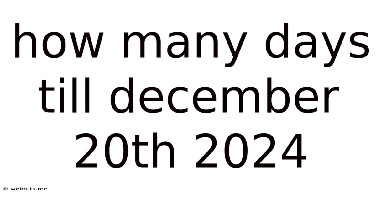 How Many Days Till December 20th 2024