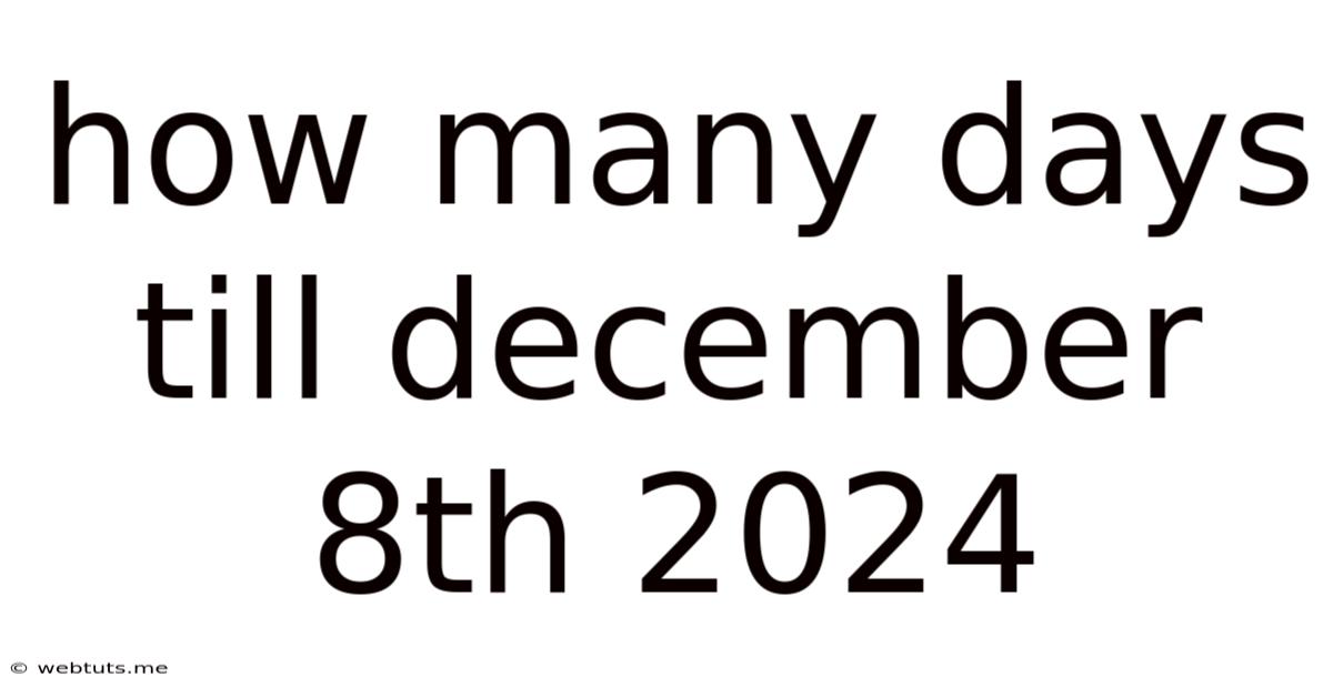 How Many Days Till December 8th 2024