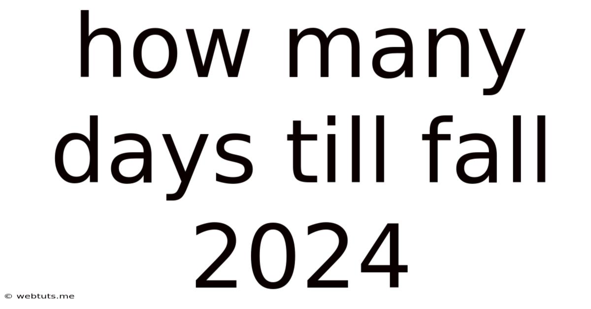 How Many Days Till Fall 2024