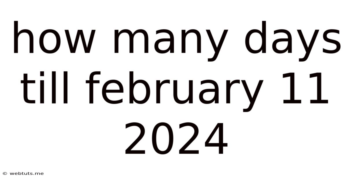 How Many Days Till February 11 2024
