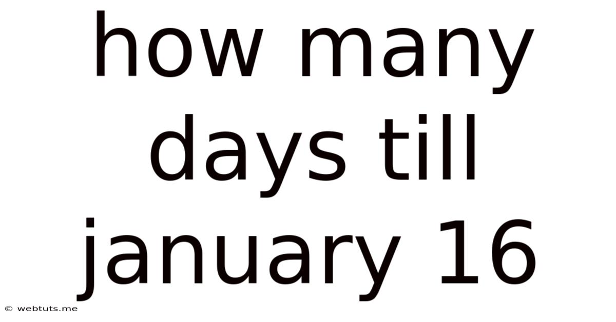How Many Days Till January 16