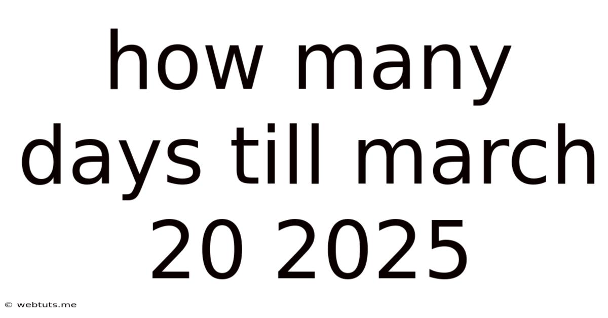 How Many Days Till March 20 2025