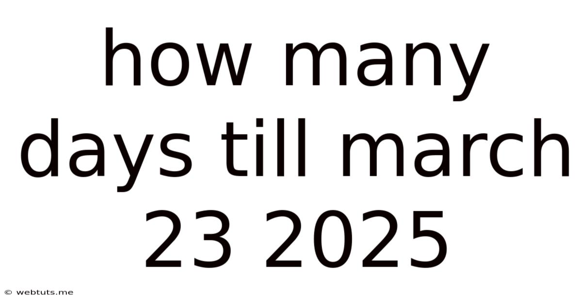 How Many Days Till March 23 2025