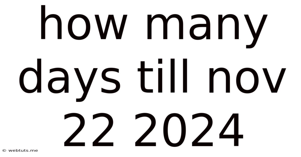 How Many Days Till Nov 22 2024