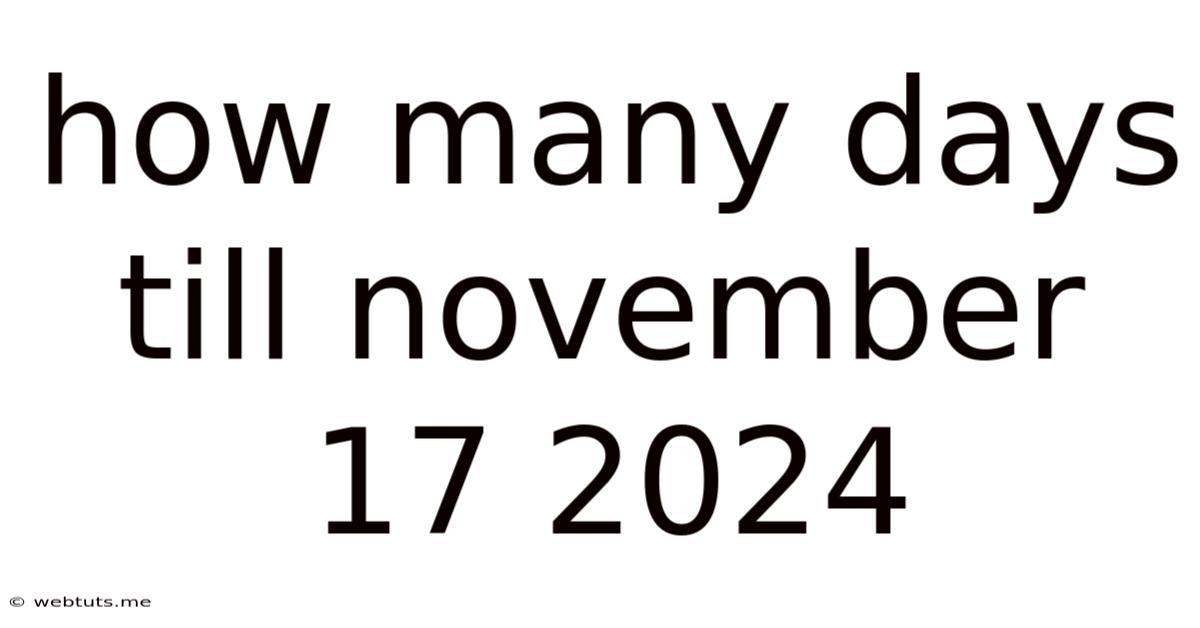 How Many Days Till November 17 2024