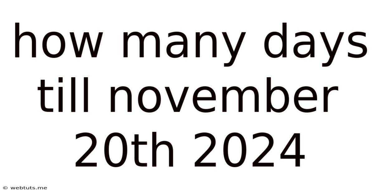 How Many Days Till November 20th 2024