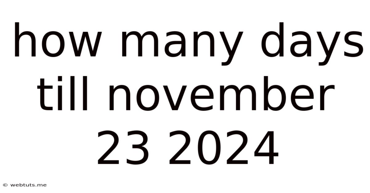 How Many Days Till November 23 2024