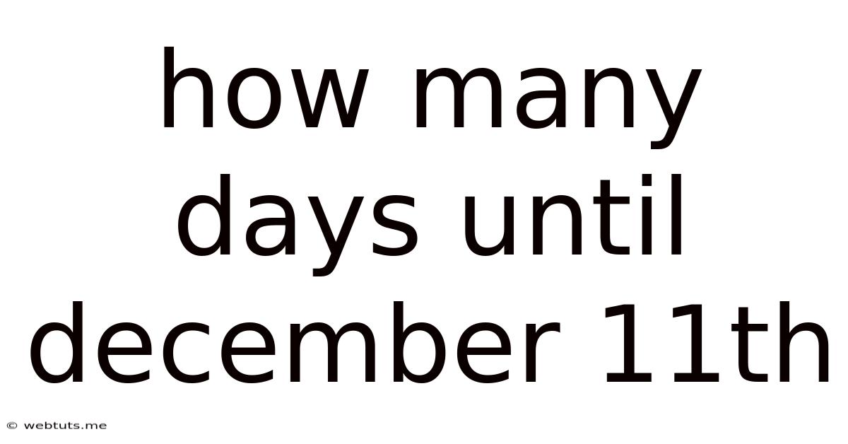 How Many Days Until December 11th