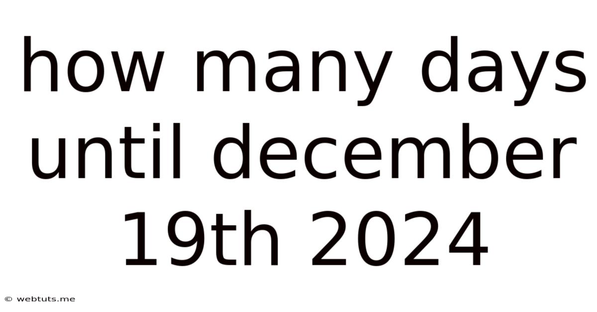How Many Days Until December 19th 2024