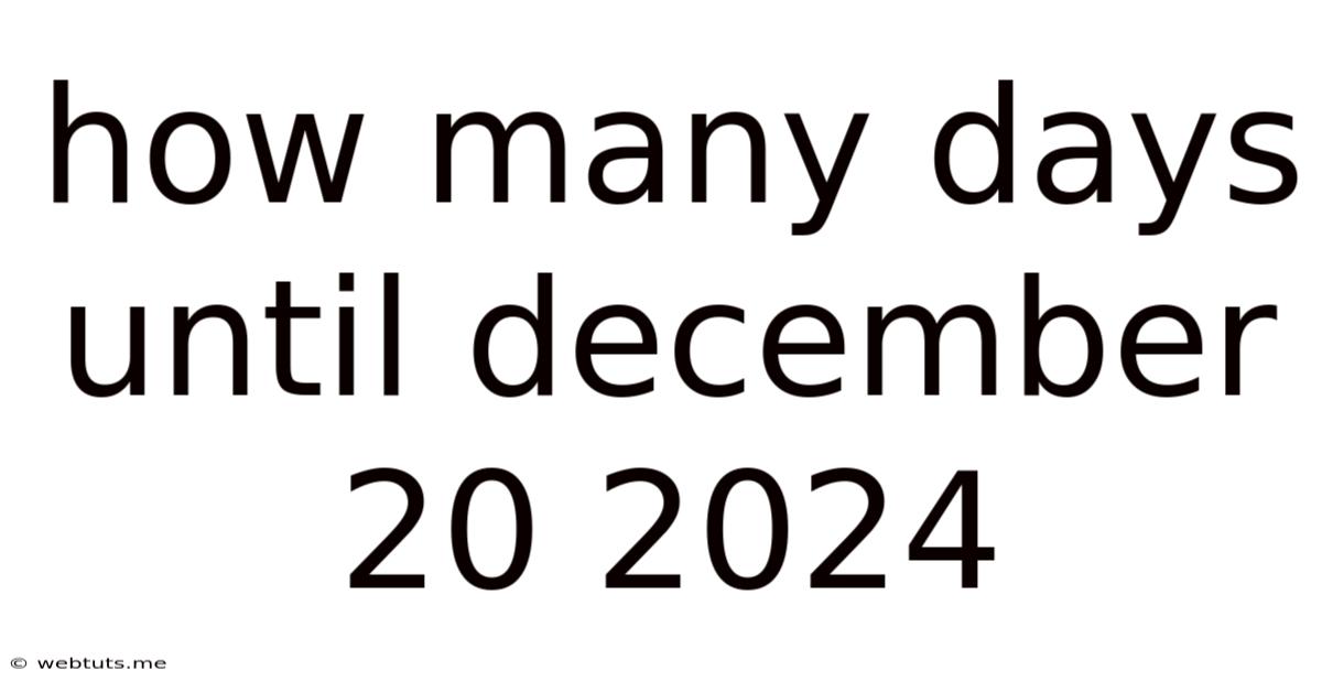 How Many Days Until December 20 2024